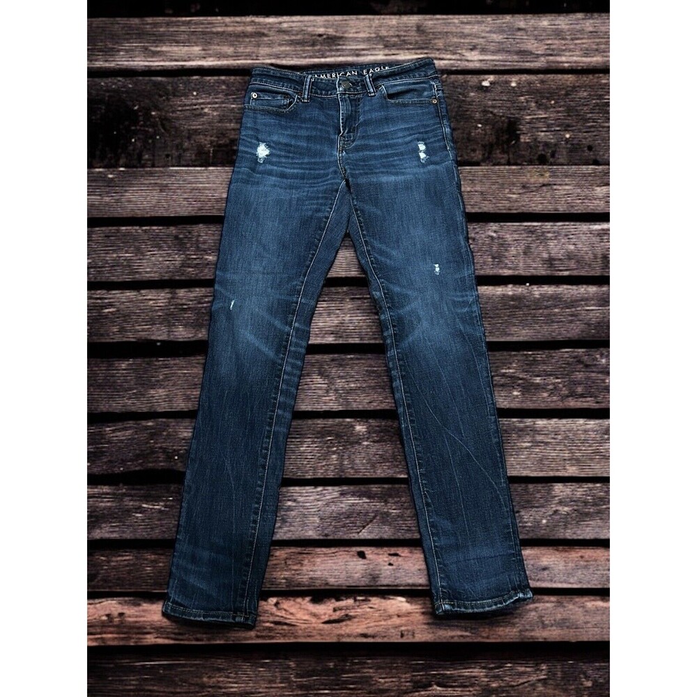 American Eagle Next Level Airflex Skinny Jeans Mens 30x34 Distressed EUC